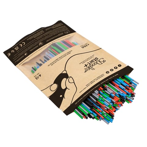 ⁨3Doodler Primary Pow Mixed Bag 250 Compostable plastic Blue, Green, Grey, Red 1 g⁩ at Wasserman.eu