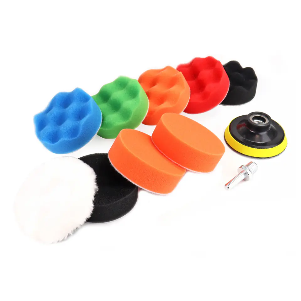 Zestaw gąbek do polerowania gąbki polerskie 9 el.+ dysk 80 mm + adapter m14 amio-02647 w sklepie Wasserman.eu