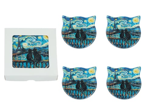 Kpl. 4 podkładek ceramicznych z uszami - Inspirowane malarstwem V. van Gogh (CARMANI) w sklepie Wasserman.eu