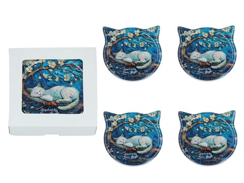 Kpl. 4 podkładek ceramicznych z uszami - Inspirowane malarstwem V. van Gogh (CARMANI) w sklepie Wasserman.eu