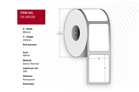 ⁨Capture Label 106 x 250mm, Core 40mm,⁩ w sklepie Wasserman.eu