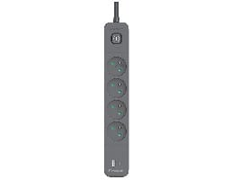 ⁨Listwa zasilająca antyprzepięciowa TRACER Power Line+ mobile ready 1.5 m (4 gniazda + 1x USB A+ 1x Type C, PD20W)⁩ w sklepie Wasserman.eu