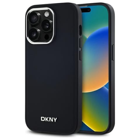 ⁨DKNY DKHMP14LPSCMCLK iPhone 14 Pro 6.1" czarny/black hardcase Plain Logo MagSafe⁩ w sklepie Wasserman.eu