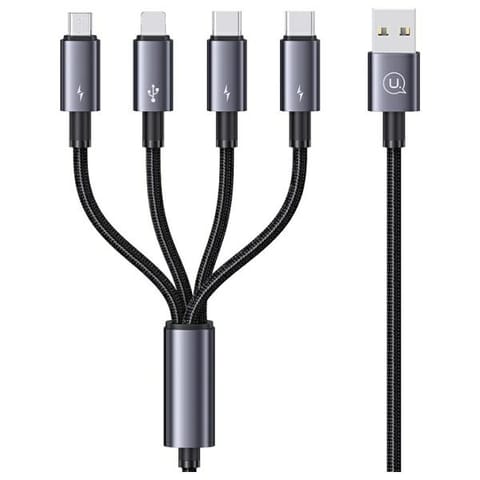 ⁨USAMS Kabel 4w1 2xUSB-C/Lightning/MicroUSB 15W 1,2m Aluminum Alloy Data Cable Sufeng Series SJ739USB101 (US-SJ739)⁩ w sklepie Wasserman.eu