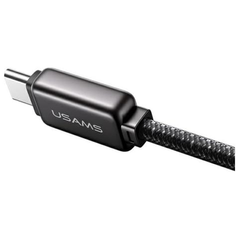 ⁨USAMS Kabel USB-C na USB-C 100W 1.2m     Zinc Alloy Fast Charging Data Cable Meteor Series tytanowy/titanium SJ744USB02 (US-SJ744)⁩ w sklepie Wasserman.eu