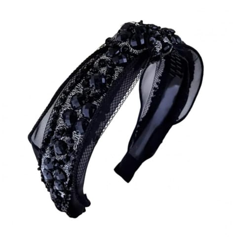 ⁨Headband decorated pearl black O357⁩ at Wasserman.eu