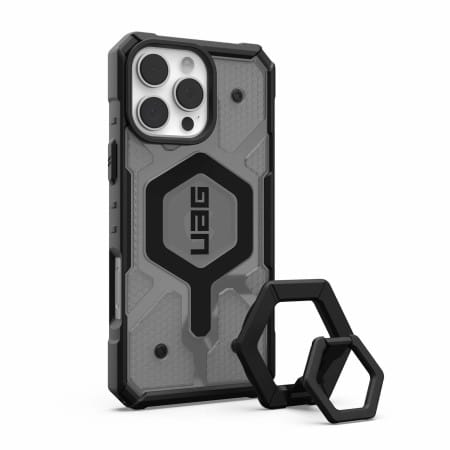 ⁨UAG Pathfinder Clear Magsafe Bundle - obudowa ochronna do iPhone 16 Pro Max kompatybilna z MagSafe oraz podstawka Magnetic Ring Stand (ash/black)⁩ w sklepie Wasserman.eu