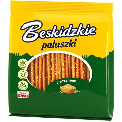 ⁨Paluszki BESKIDZKIE z sezamem 175g⁩ w sklepie Wasserman.eu