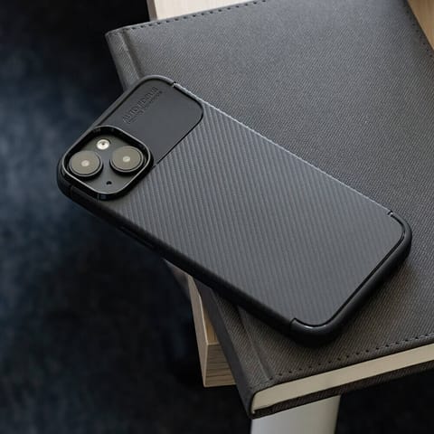 ⁨Etui IPHONE 16 PRO MAX Pancerne Shockproof Nexeri Carbon Fiber czarne⁩ w sklepie Wasserman.eu