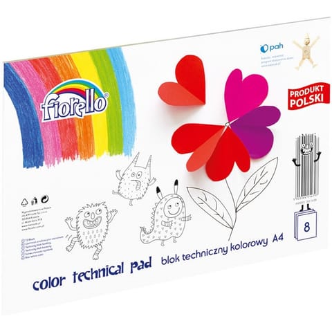 ⁨Blok techniczny Fiorello A4/8k kolorowy⁩ w sklepie Wasserman.eu