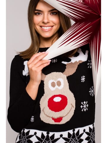 ⁨MXS04 Christmas sweater with reindeer - black (Color: black, universal size)⁩ at Wasserman.eu