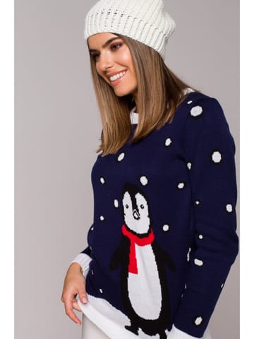 ⁨MXS06 Christmas sweater with penguin - navy blue (Navy blue, one size all)⁩ at Wasserman.eu