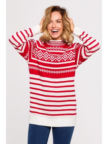 ⁨MXS08 Long Christmas turtleneck sweater - red (Red color, one size one)⁩ at Wasserman.eu