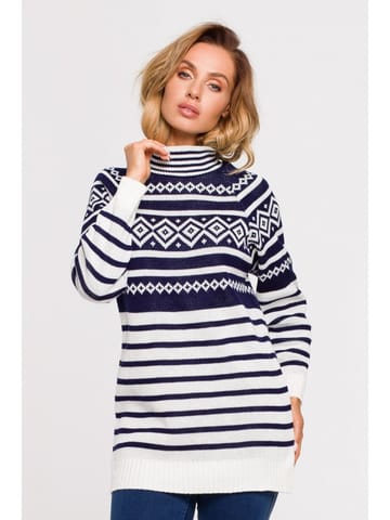 ⁨MXS08 Long Christmas turtleneck sweater - navy blue (Navy blue, one size fits all)⁩ at Wasserman.eu