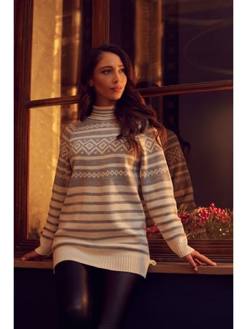 ⁨MXS08 Long Christmas turtleneck sweater - grey (Light grey, one size all)⁩ at Wasserman.eu