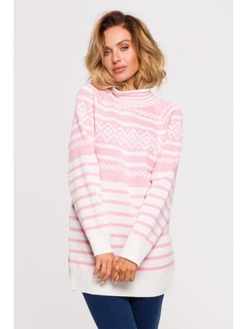 ⁨MXS08 Long Christmas turtleneck sweater - pink (Pink, One size one-size)⁩ at Wasserman.eu