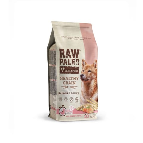 ⁨VET EXPERT Raw Paleo Healthy Grain Adult Salmon and Barley - dry dog ​​food - 10 kg⁩ at Wasserman.eu