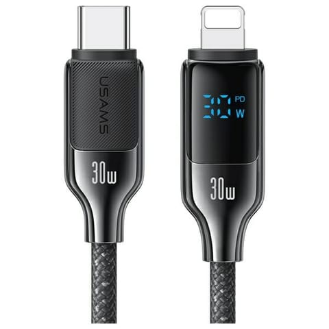 ⁨USAMS Kabel USB-C na Lightning 30W 1,2m   Digital Display Zinc Alloy Fast Charging Data Cable HX Series SJ741USB01 (US-SJ741)⁩ w sklepie Wasserman.eu