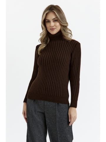 ⁨M771 Sweter z golfem - brązowy (kolor brąz, rozmiar L/XL)⁩ w sklepie Wasserman.eu