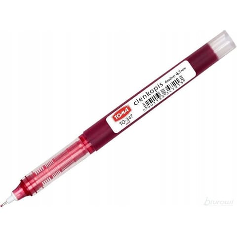 ⁨Cienkopis kapilarny 0,5mm czerwony TO-347 TOMA⁩ w sklepie Wasserman.eu