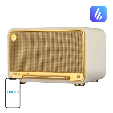 ⁨Głośnik Bluetooth Edifier D32 (biało-złoty)⁩ w sklepie Wasserman.eu