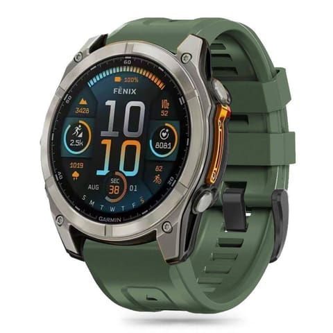 ⁨Pasek do GARMIN FENIX 5X / 5X PLUS / 6X / 6X PRO / 7X / 8 (51MM) Tech-Protect Silicone Army zielone⁩ w sklepie Wasserman.eu