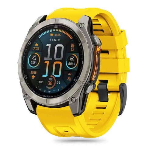 ⁨Pasek do GARMIN FENIX 5X / 5X PLUS / 6X / 6X PRO / 7X / 8 (51MM) Tech-Protect Silicone żółte⁩ w sklepie Wasserman.eu