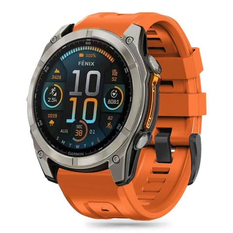 ⁨Pasek do GARMIN FENIX 5X / 5X PLUS / 6X / 6X PRO / 7X / 8 (51MM) Tech-Protect Silicone pomarańczowe⁩ w sklepie Wasserman.eu