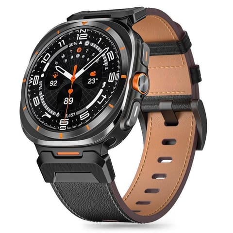 ⁨Pasek do SAMSUNG GALAXY WATCH ULTRA (47MM) Tech-Protect Delta Pro Leather czarne⁩ w sklepie Wasserman.eu