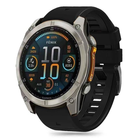 ⁨Pasek do GARMIN FENIX 5X / 5X PLUS / 6X / 6X PRO / 7X / 8 (51MM) Tech-Protect Silicone czarne⁩ w sklepie Wasserman.eu