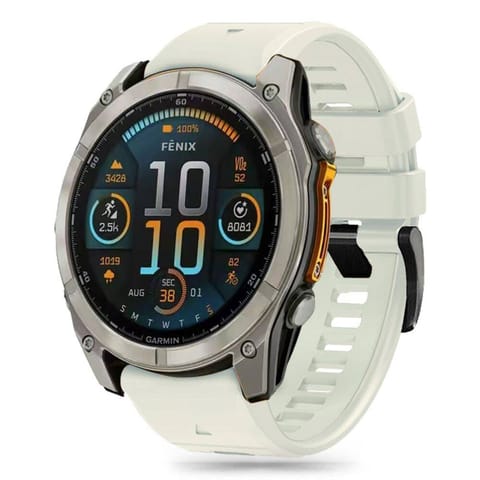 ⁨Pasek do GARMIN FENIX 5X / 5X PLUS / 6X / 6X PRO / 7X / 8 (51MM) Tech-Protect Silicone Titanium srebrne⁩ w sklepie Wasserman.eu