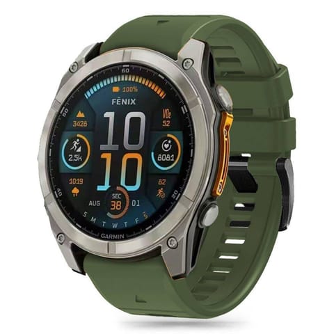 ⁨Pasek do GARMIN FENIX 5X / 5X PLUS / 6X / 6X PRO / 7X / 8 (51MM) Tech-Protect Silicone Military zielone⁩ w sklepie Wasserman.eu