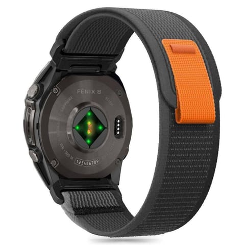 ⁨Pasek do GARMIN FENIX 5 / 6 / 6 PRO / 7 / 8 / E (47MM) Tech-Protect Nylon czarno-pomarańczowe⁩ w sklepie Wasserman.eu