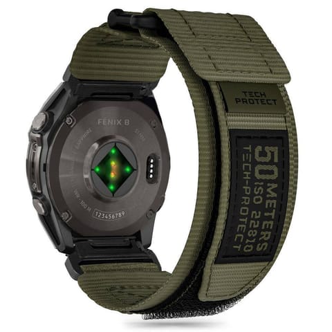 ⁨Pasek do GARMIN FENIX 5X / 5X PLUS / 6X / 6X PRO / 7X / 8 (51MM) Tech-Protect Scout Pro Military zielone⁩ w sklepie Wasserman.eu