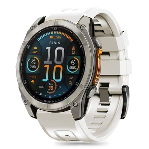 ⁨Pasek do GARMIN FENIX 5S / 5S PLUS / 6S / 6S PRO / 7S / 8 (43MM) Tech-Protect Silicone Titanium srebrne⁩ w sklepie Wasserman.eu