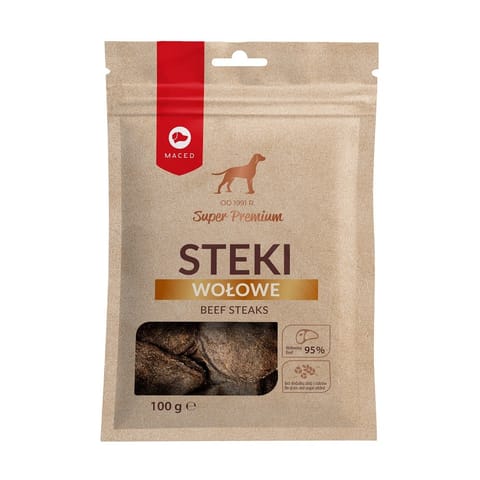 ⁨MACED Beef Steaks - Dog treat - 100 g⁩ at Wasserman.eu