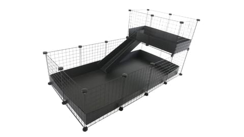 ⁨C&C modular cage one-storey 4x2 + Loft 2x1 + Black ramp⁩ at Wasserman.eu