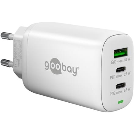 ⁨Wieloportowa szybka ładowarka Goobay USB-C PD GaN (65 W) | 65408⁩ w sklepie Wasserman.eu