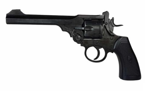 ⁨WEBLEY MKVI .455 Service revolver cal.5.5 mm Diabolo shells 6-shot. 6’ barrel CO2 Battlefield Ekp to17J⁩ at Wasserman.eu