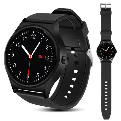 ⁨Smartwatch inteligentny zegarek RS100 NanoRS bluetooth krokomierz monitor snu pomiar tętna  czarny⁩ w sklepie Wasserman.eu