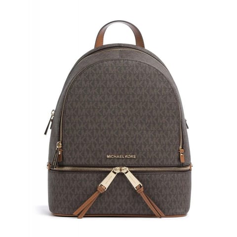 ⁨Plecak Michael Kors Rhea Medium Backpack 30S7GEZB1B (kolor Brązowy. Beżowy/Kremowy, rozmiar One size)⁩ w sklepie Wasserman.eu