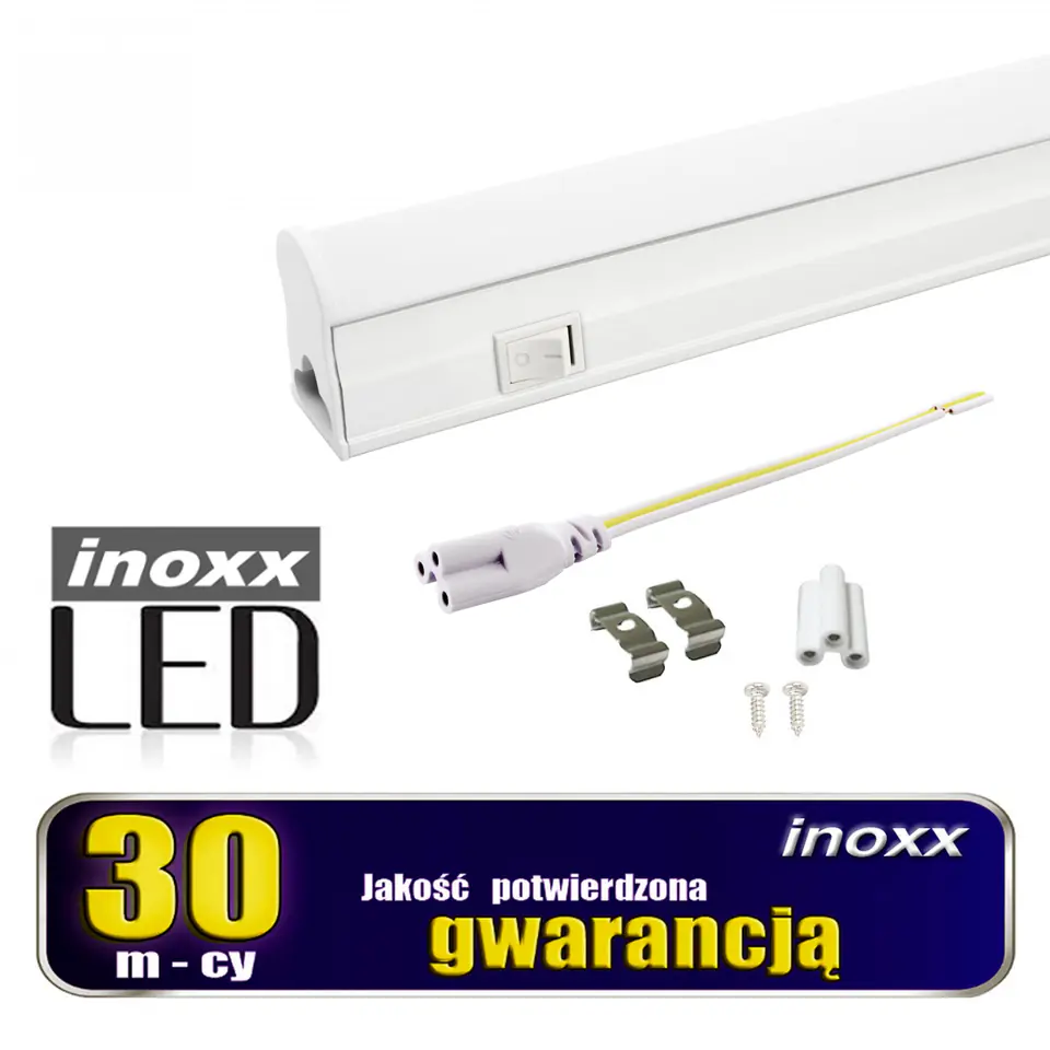 ⁨Świetlówka led liniowa t5 60cm 8w on/off neutralna 4000k lampa natynkowa zintegrowana z oprawą⁩ w sklepie Wasserman.eu