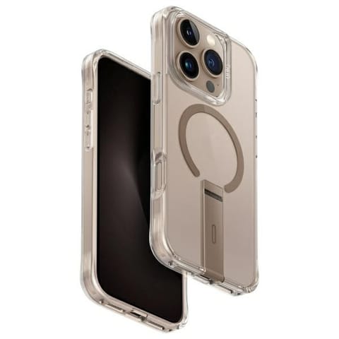 ⁨UNIQ etui Eleva with Vertica Stand       iPhone 16 Pro 6.3" złoty/taupe gold⁩ w sklepie Wasserman.eu