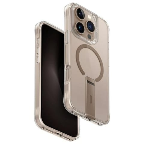 ⁨UNIQ etui Eleva with Vertica Stand        iPhone 16 Pro 6.3" złoty/taupe gold⁩ w sklepie Wasserman.eu