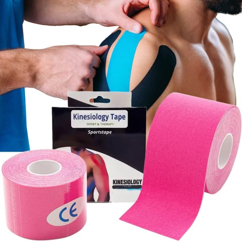 ⁨EXTRALINK PLASTRY TAPE TEJPY KINESIOTAPING TEJP TAŚMA KINESIO SPORT PRO 5MX5CM RÓŻ P-865⁩ w sklepie Wasserman.eu