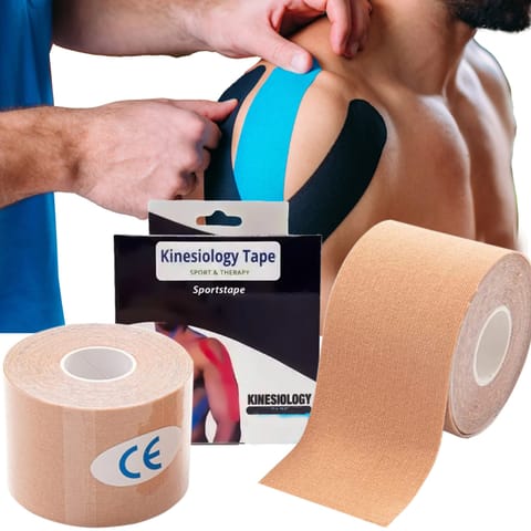 ⁨EXTRALINK PLASTRY TAPE TEJPY KINESIOTAPING TEJP TAŚMA SPORT PRO 5MX5CM BEŻ P-864⁩ w sklepie Wasserman.eu