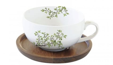 ⁨Natura Filiżanka z Drewnianym Spodkiem w Ozdobnym⁩ w sklepie Wasserman.eu