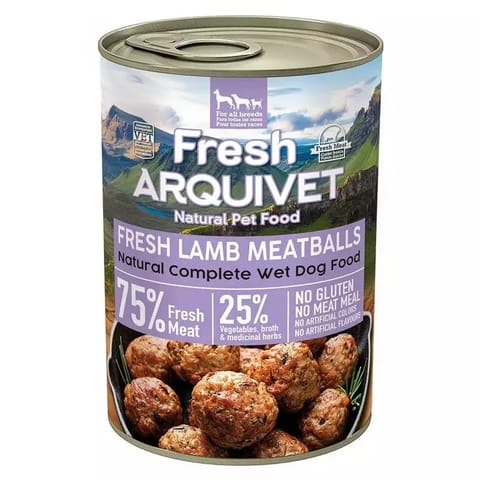 ⁨ARQUIVET Fresh Lamb meatballs in sauce - wet dog food - 400g⁩ at Wasserman.eu