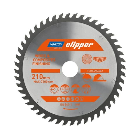 ⁨NORTON CIRCULAR SAW BLADE 210mm x 30mm x 48Z WOOD & ATB COMPOSITES (2.8 / 1.8)⁩ at Wasserman.eu