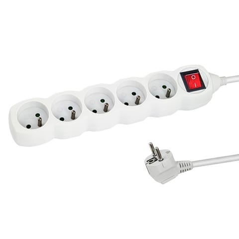 ⁨Esperanza ELK214W Power strip 5GN/1.5M White⁩ at Wasserman.eu